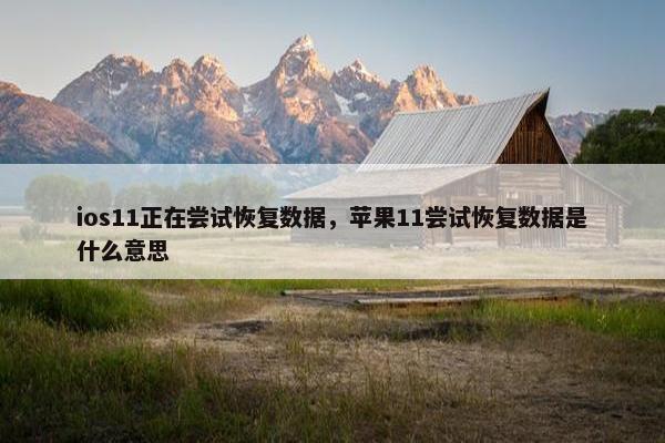 ios11正在尝试恢复数据，苹果11尝试恢复数据是什么意思