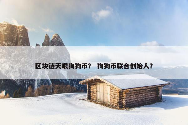 区块链天眼狗狗币？ 狗狗币联合创始人？