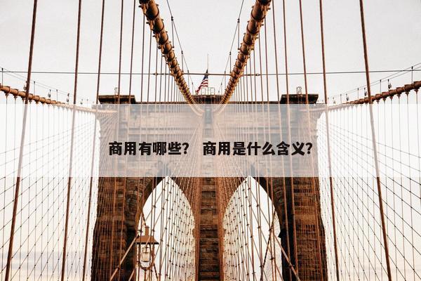 商用有哪些？ 商用是什么含义？