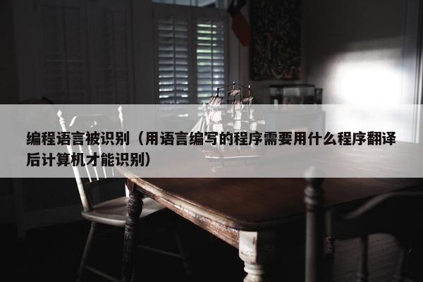 编程语言被识别（用语言编写的程序需要用什么程序翻译后计算机才能识别）