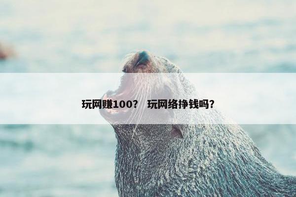 玩网赚100？ 玩网络挣钱吗？