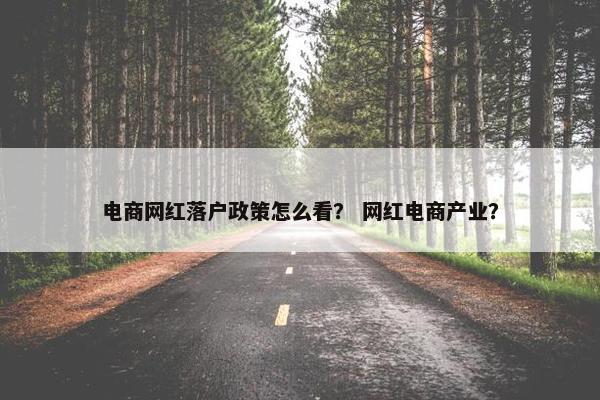 电商网红落户政策怎么看？ 网红电商产业？