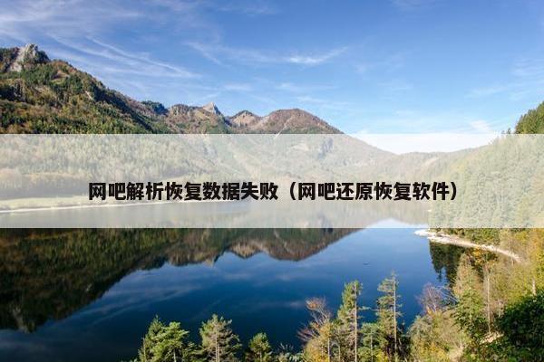网吧解析恢复数据失败（网吧还原恢复软件）