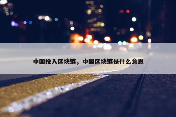 中国投入区块链，中国区块链是什么意思