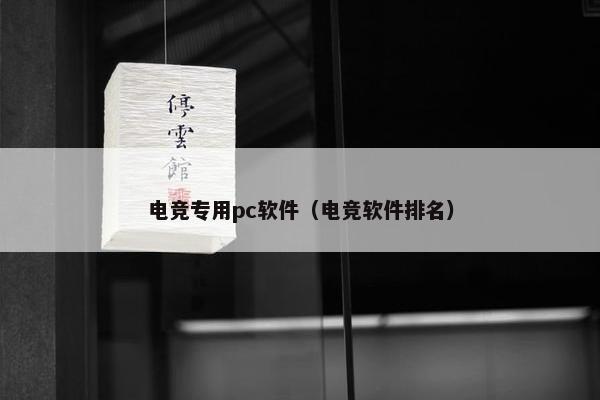 电竞专用pc软件（电竞软件排名）