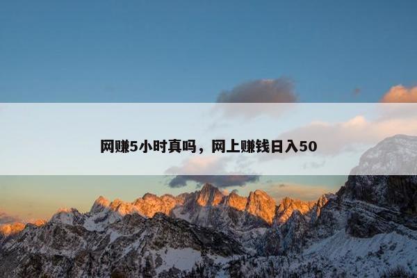 网赚5小时真吗，网上赚钱日入50