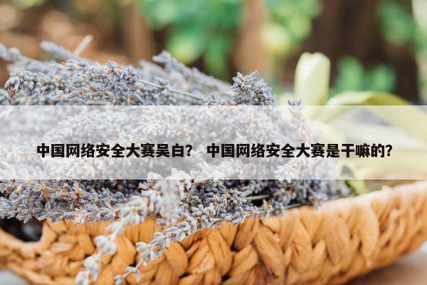 中国网络安全大赛吴白？ 中国网络安全大赛是干嘛的？