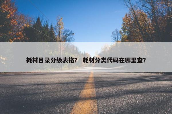 耗材目录分级表格？ 耗材分类代码在哪里查？