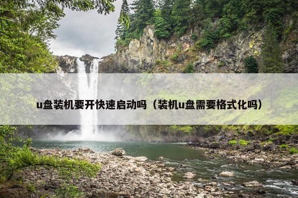 u盘装机要开快速启动吗（装机u盘需要格式化吗）