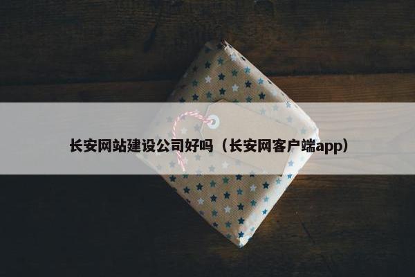长安网站建设公司好吗（长安网客户端app）