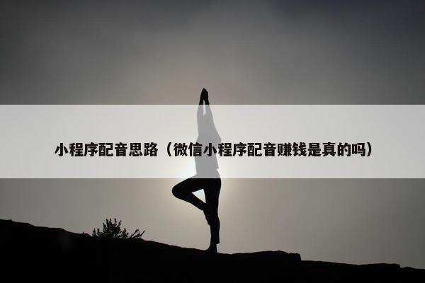 小程序配音思路（微信小程序配音赚钱是真的吗）