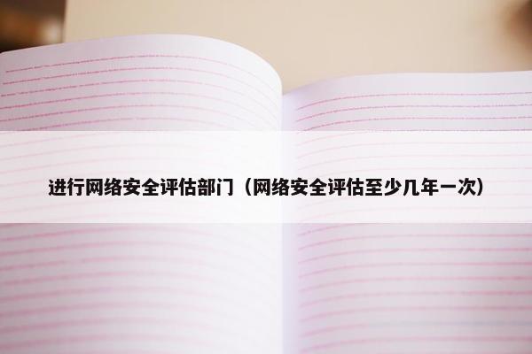 进行网络安全评估部门（网络安全评估至少几年一次）