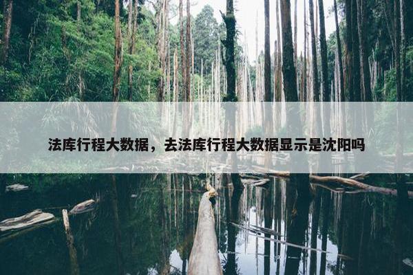 法库行程大数据，去法库行程大数据显示是沈阳吗