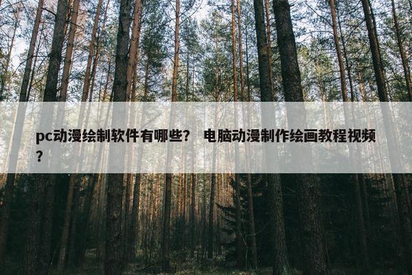 pc动漫绘制软件有哪些？ 电脑动漫制作绘画教程视频？