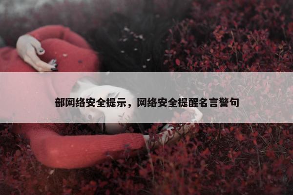 部网络安全提示，网络安全提醒名言警句