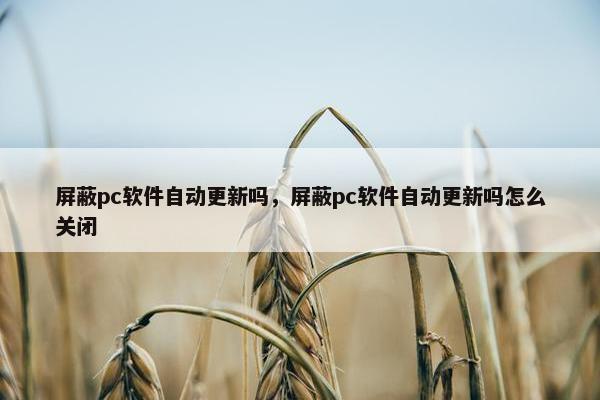 屏蔽pc软件自动更新吗，屏蔽pc软件自动更新吗怎么关闭