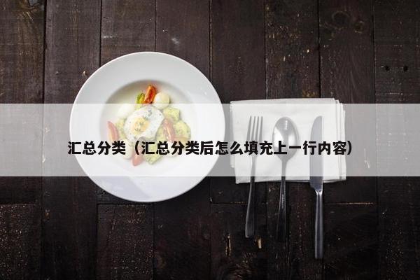 汇总分类（汇总分类后怎么填充上一行内容）