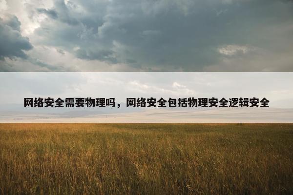 网络安全需要物理吗，网络安全包括物理安全逻辑安全