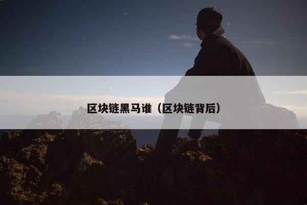 区块链黑马谁（区块链背后）