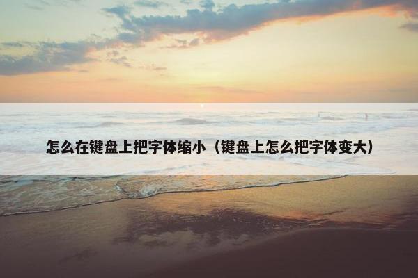 怎么在键盘上把字体缩小（键盘上怎么把字体变大）