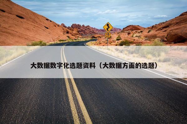 大数据数字化选题资料（大数据方面的选题）