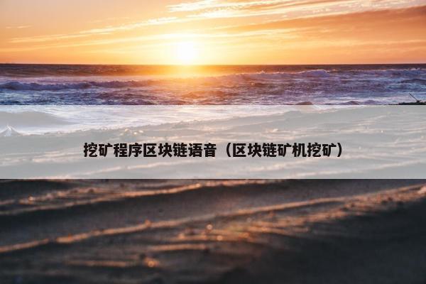 挖矿程序区块链语音（区块链矿机挖矿）