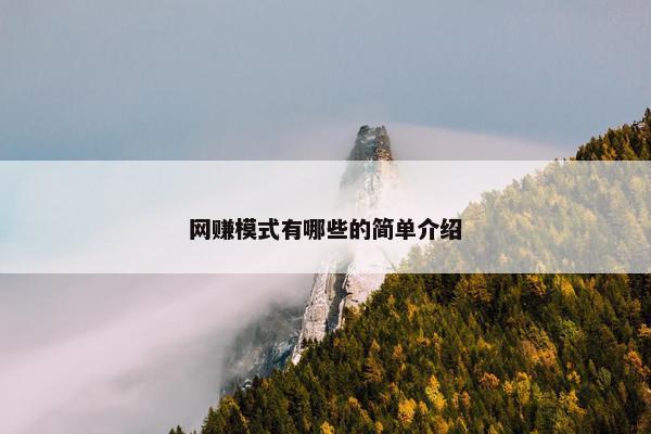 网赚模式有哪些的简单介绍