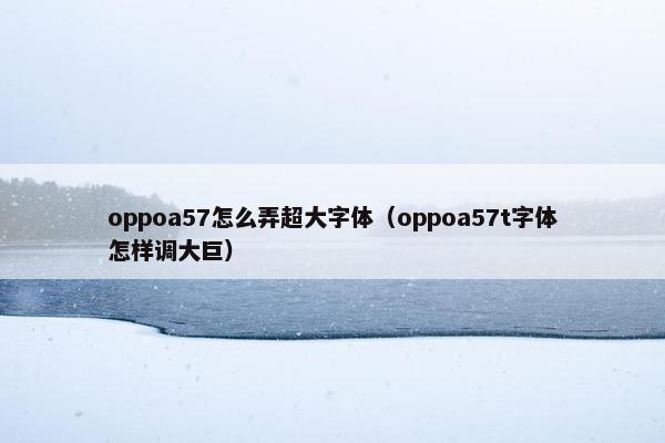 oppoa57怎么弄超大字体（oppoa57t字体怎样调大巨）