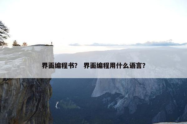 界面编程书？ 界面编程用什么语言？