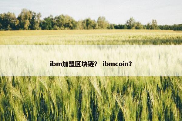 ibm加盟区块链？ ibmcoin？