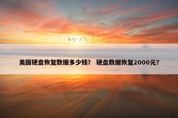 美国硬盘恢复数据多少钱？ 硬盘数据恢复2000元？