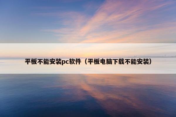 平板不能安装pc软件（平板电脑下载不能安装）