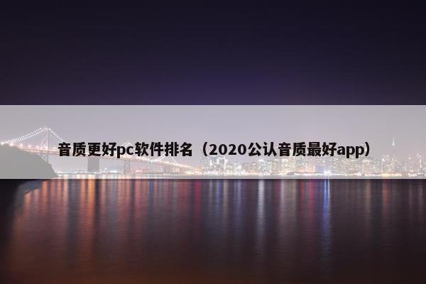 音质更好pc软件排名（2020公认音质最好app）