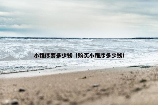 小程序要多少钱（购买小程序多少钱）