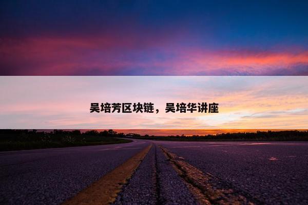 吴培芳区块链，吴培华讲座