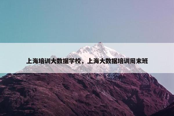 上海培训大数据学校，上海大数据培训周末班