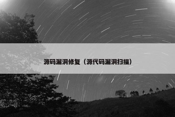 源码漏洞修复（源代码漏洞扫描）