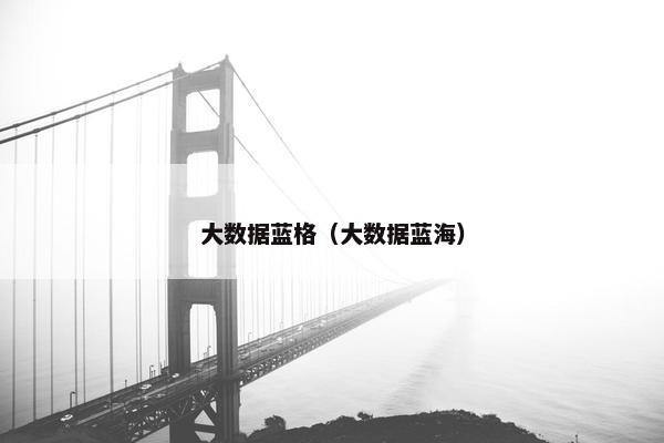 大数据蓝格（大数据蓝海）