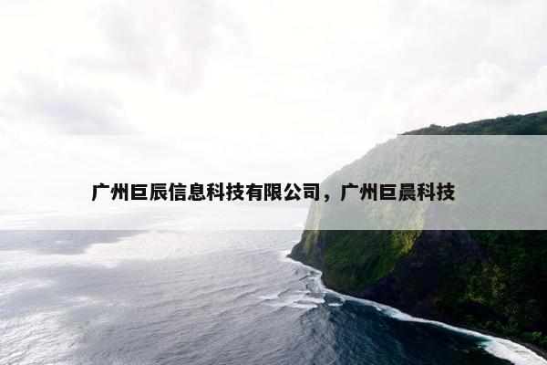 广州巨辰信息科技有限公司，广州巨晨科技