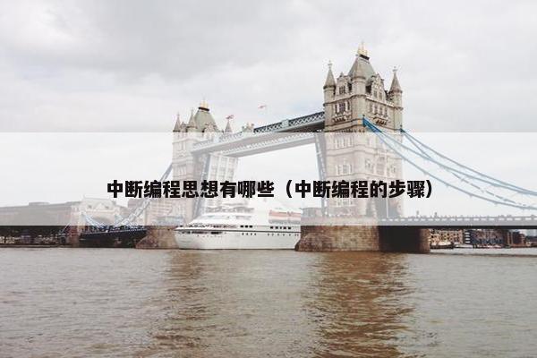 中断编程思想有哪些（中断编程的步骤）