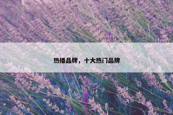 热播品牌，十大热门品牌