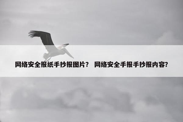网络安全报纸手抄报图片？ 网络安全手报手抄报内容？