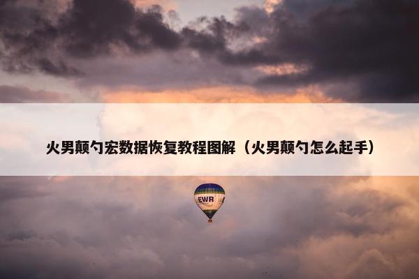 火男颠勺宏数据恢复教程图解（火男颠勺怎么起手）