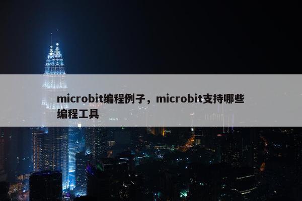 microbit编程例子，microbit支持哪些编程工具