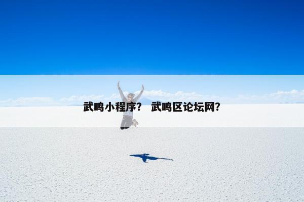 武鸣小程序？ 武鸣区论坛网？