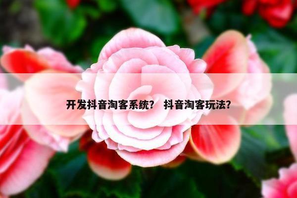 开发抖音淘客系统？ 抖音淘客玩法？