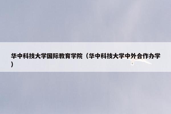 华中科技大学国际教育学院（华中科技大学中外合作办学）