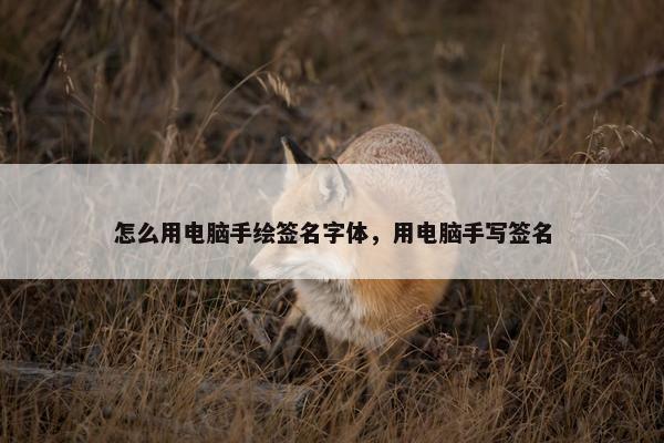 怎么用电脑手绘签名字体，用电脑手写签名
