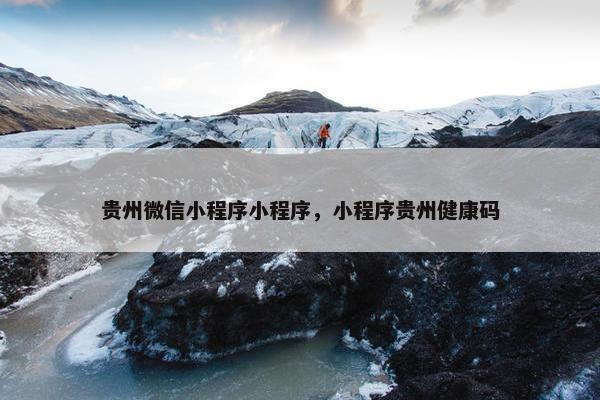贵州微信小程序小程序，小程序贵州健康码