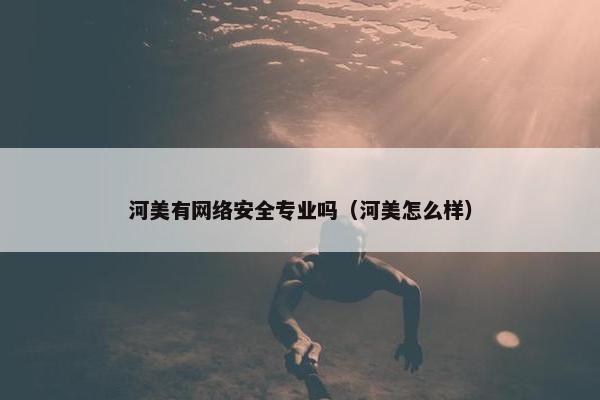 河美有网络安全专业吗（河美怎么样）